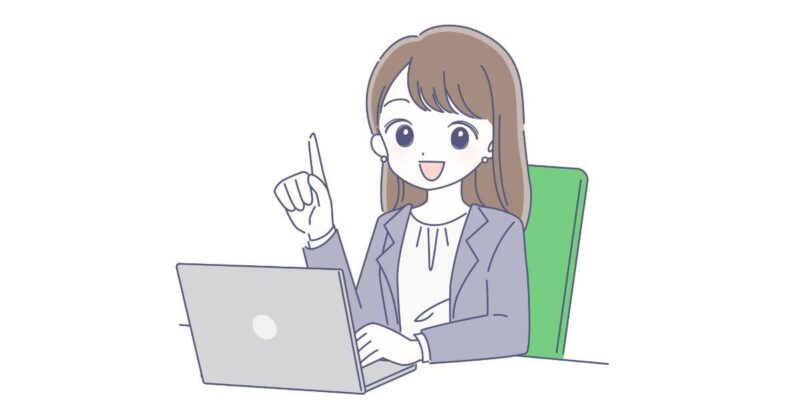 パソコンと女性の画像